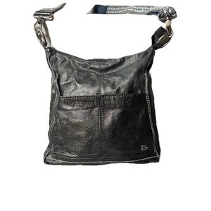 The Sak Black Shoulder Bag Patterned Strap Multicolor Lining